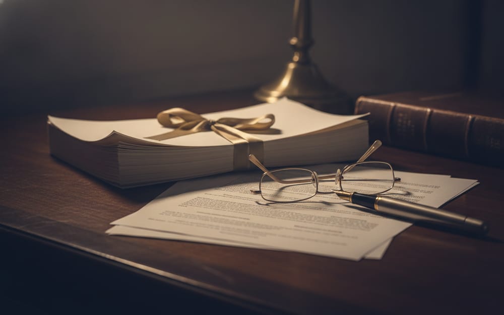 Estate tax documents on a desk